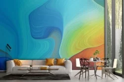 Modern abstract wave painted wallpaper