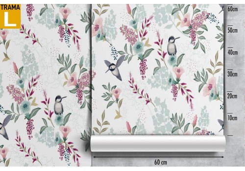 Carta da Parati decorazione fiori stilizzati. 2