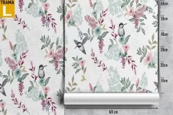 Carta da Parati decorazione fiori stilizzati.