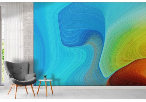 Modern abstract wave painted wallpaper 2