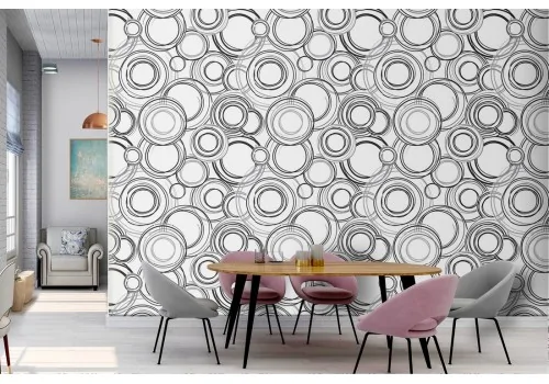 Wallpaper vintage decoration stylized circles geometries.