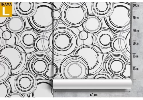 Carta da Parati decorazione vintage geometrie cerchi stilizzati. 2