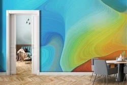 Carta da Parati Astratta Dipinti e Acquerelli Righe e Onde