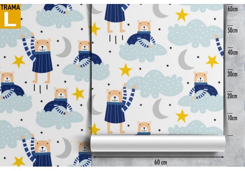 Children's wallpaper decoration with animals and stars. 2