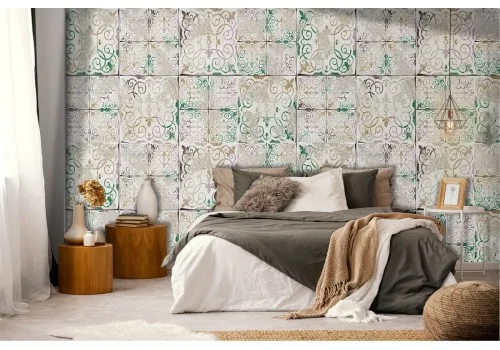 Vintage tile surface wallpaper.