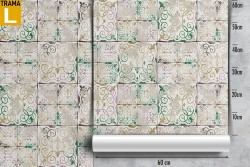 Wallpaper with vintage tile surface.
