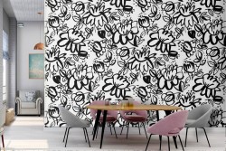 Wallpaper decoration modern abstract flowers.