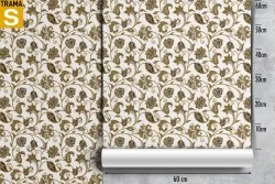 Carta da Parati Design e Stili Flora e Fauna Foglie Fiori Natura Vintage