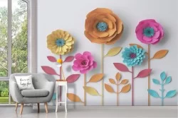 Carta da Parati natura fiori bricolage