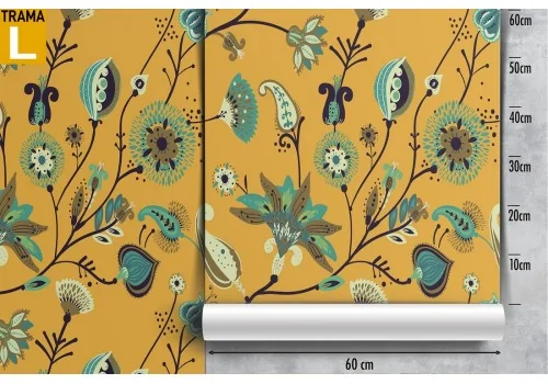 Vintage '80s nature leaves wallpaper. 2