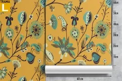 Vintage '80s nature leaves wallpaper.