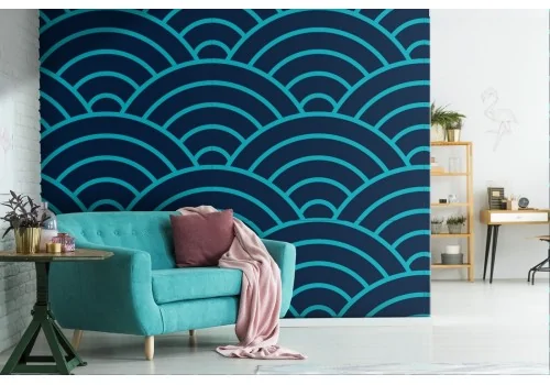 Wallpaper decoration stylized waves.