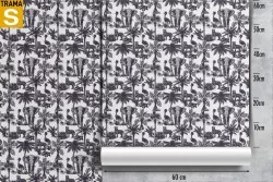 Carta da Parati Design e Stili Flora e Fauna Alberi animali Natura Tropicale