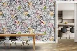 Carta da Parati decorazione moderna bolli postali.
