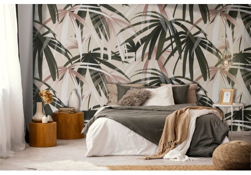 Tropical palm nature wallpaper decoration.