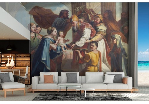 Classic painted wallpaper reproduction