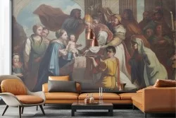 Classic painted wallpaper reproduction