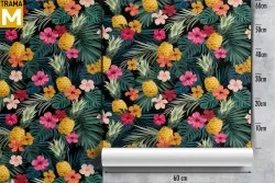 Vintage Nature Flowers Leaves Wallpaper