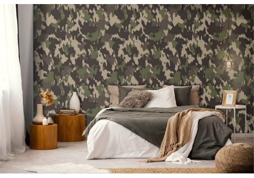 Brown military camo wallpaper decoration.