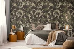Brown military camo wallpaper decoration.