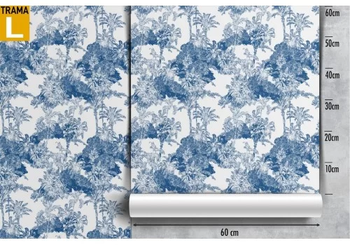 Carta da Parati decorazione tropicale palme e fiori. 2