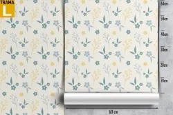 Carta da Parati decorazione fiori stilizzati anni '80.