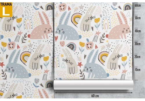 Wallpaper decoration for children with bunnies. 2