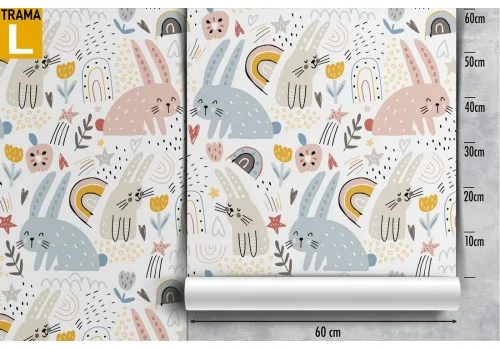 Wallpaper decoration for children with bunnies. 2