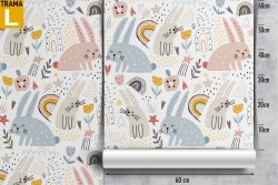 Carta da Parati decorazione bambini coniglietti.