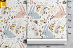 Carta da Parati decorazione bambini coniglietti.