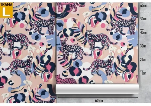 Wallpaper decoration abstract tigers 70s. 2