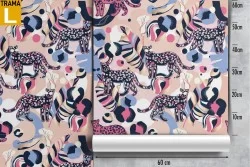 Wallpaper decoration abstract tigers 70s.