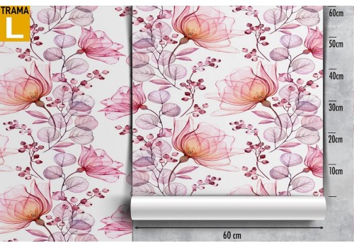 Carta da Parati decorazione natura fiori rosa. 2