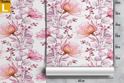 Carta da Parati decorazione natura fiori rosa.