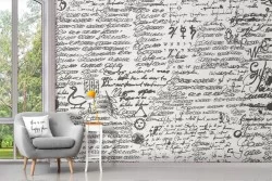 Carta da Parati decorazione simboli e scritte.