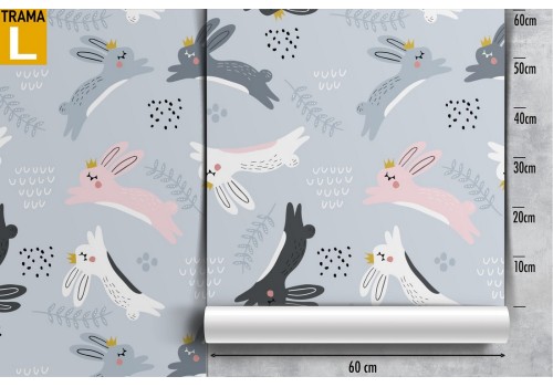 Wallpaper with bunny pattern for children's room. 2