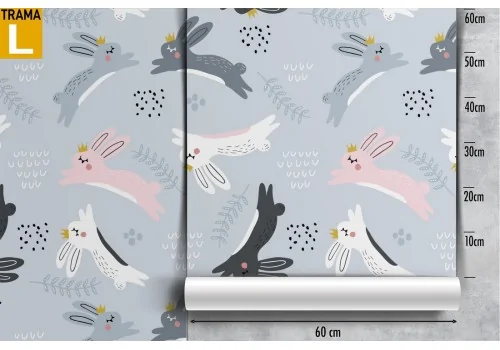 Wallpaper with bunny pattern for children's room. 2
