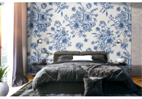 Vintage nature flowers wallpaper decoration.