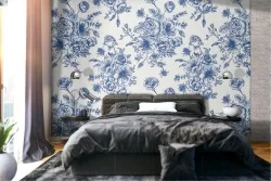 Vintage nature flowers wallpaper decoration.