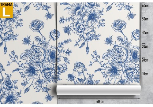 Carta da Parati decorazione fiori natura vintage. 2