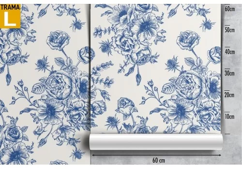 Carta da Parati decorazione fiori natura vintage. 2