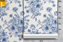 Carta da Parati decorazione fiori natura vintage.