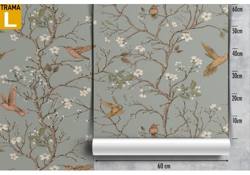 Wallpaper birds and flowers nature pattern. 2
