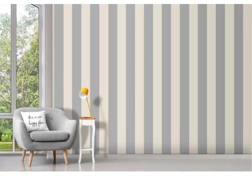 Carta da Parati pattern righe grigio e bianco.