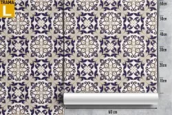 Vintage tile wallpaper with geometric pattern.