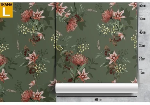 Vintage pink flowers nature pattern wallpaper. 2