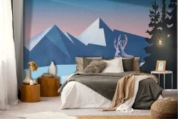 Carta da Parati Foreste e Alberi animali Montagna