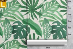 Tropical large leaves wallpaper decoration.