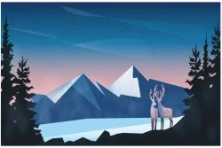 Carta da Parati Flora e Fauna Design e Stili Paesaggi e Natura Foreste e Alberi animali Montagna