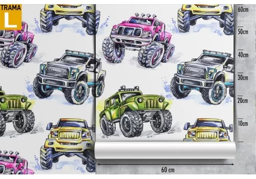 Carta da Parati bambini macchine decorazione. 2